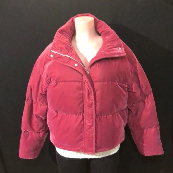 NWT JUICY COUTURE Red Velvet Puffer Coat Jacket - Picture 3 of 7